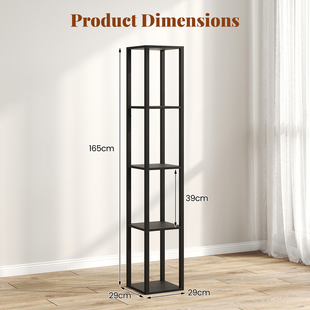 Costway 4 Shelf with 3 Way Dimmable LED Light Floor Lamp Image 8