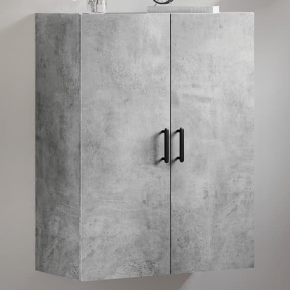 vidaXL 2 Door Concrete Grey Wall Mounted Cabinet Image 1