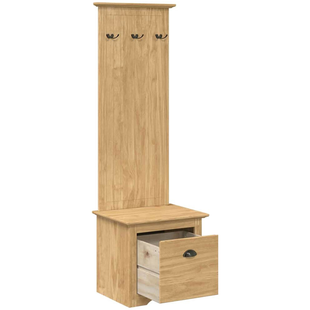 vidaXL Single Drawer Coat Hook Honey Brown Modern Hallway Cabinet Image 4