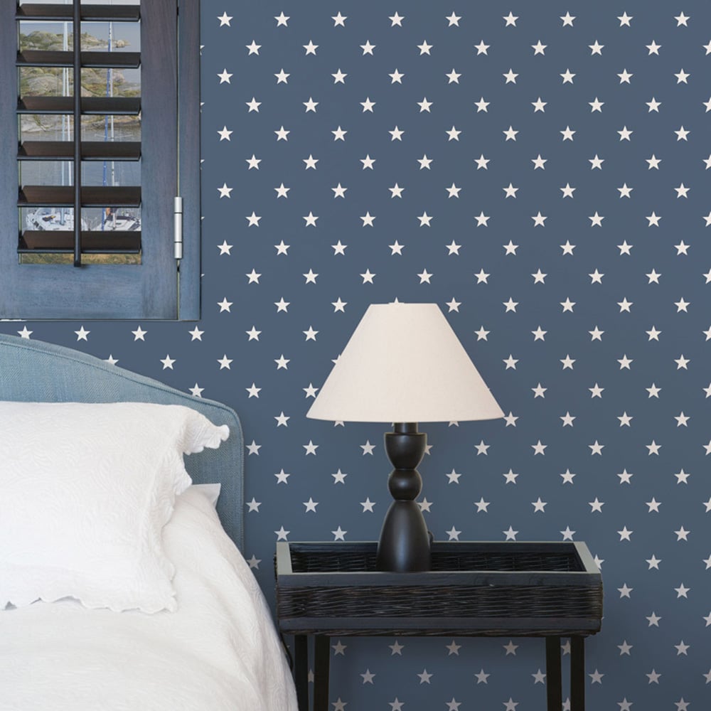 Galerie Deauville 2 Stars Navy Blue Wallpaper Image 2