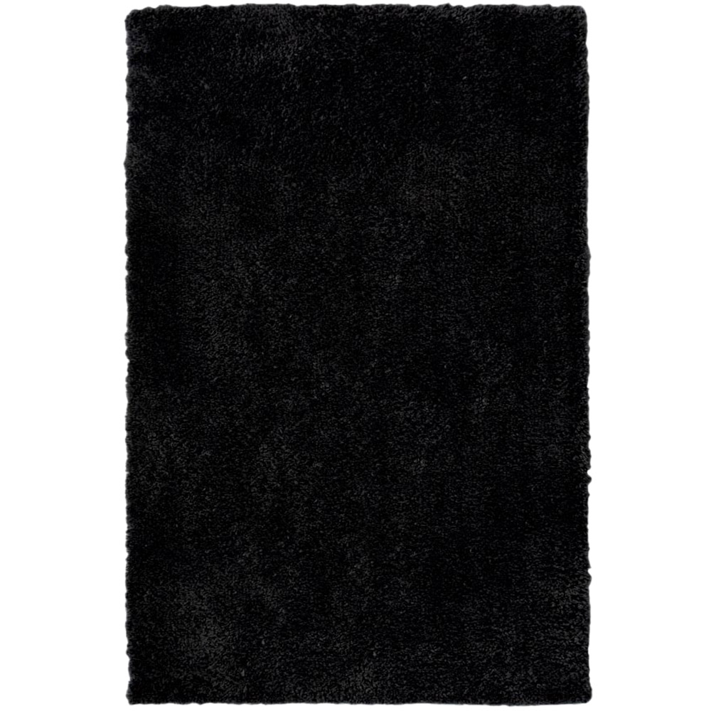 Homemaker Black Snug Plain Shaggy Rug 120 x 170cm Image 1