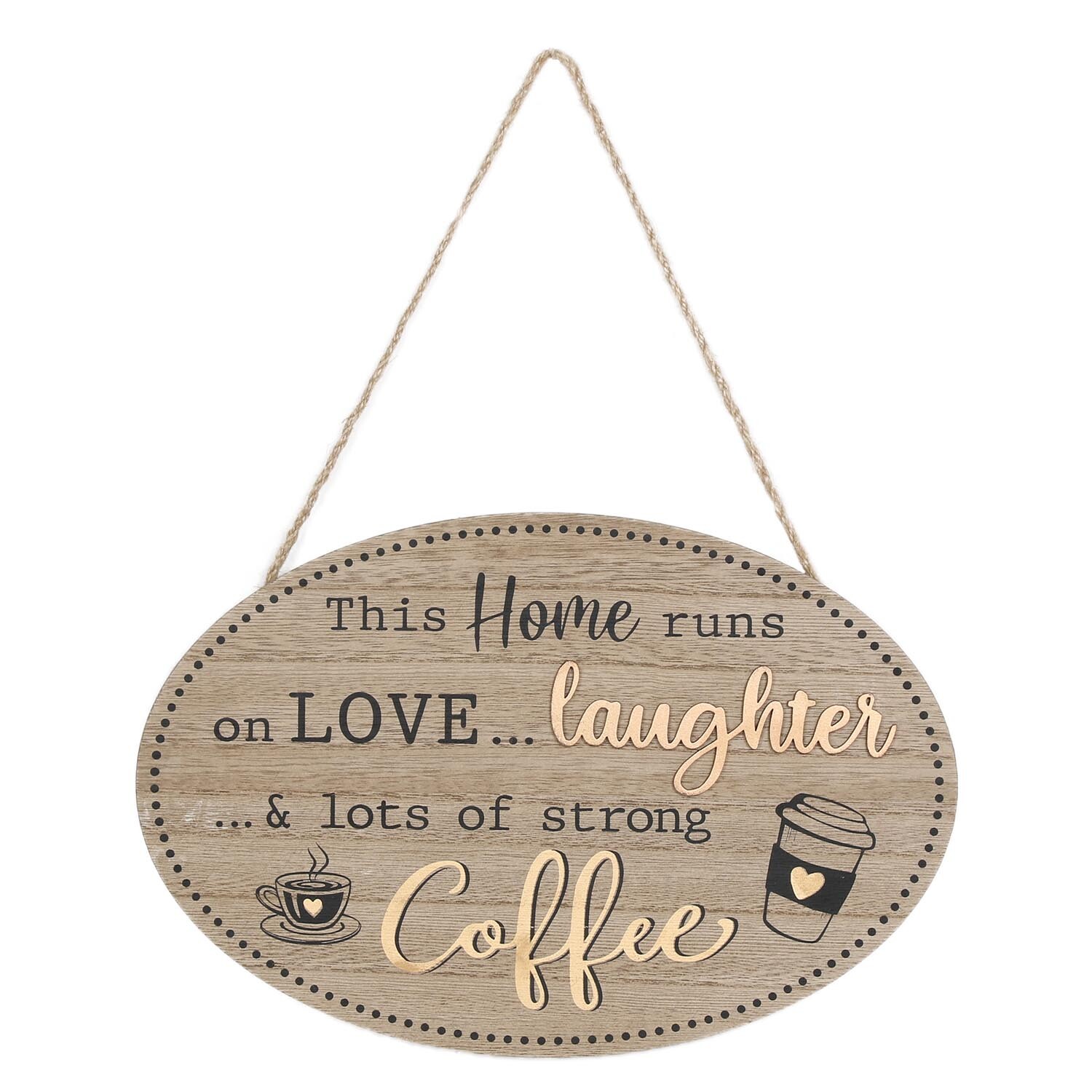 Rustic Wooden Coffee Slogan Sign Image 1