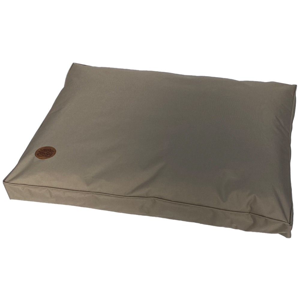 Snug & Cosy Pescara Medium Rectangle Sand Dog Lounger Bed Image 1