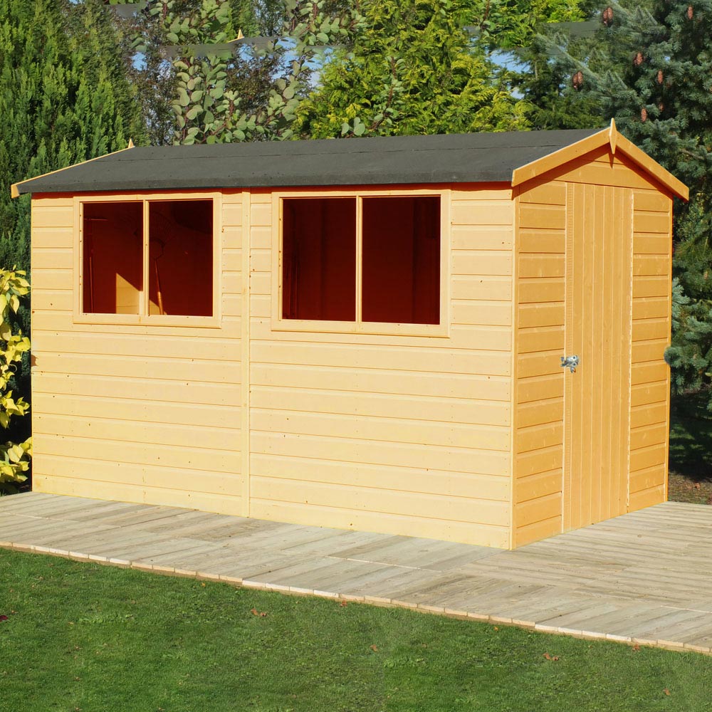 Shire Lewis 10 x 6ft Wooden Shiplap Apex Shed Image 2