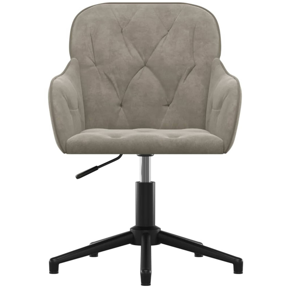 vidaXL Set of 2 Light Grey Velvet Height-Adjustable Swivel Dining Chair Image 4