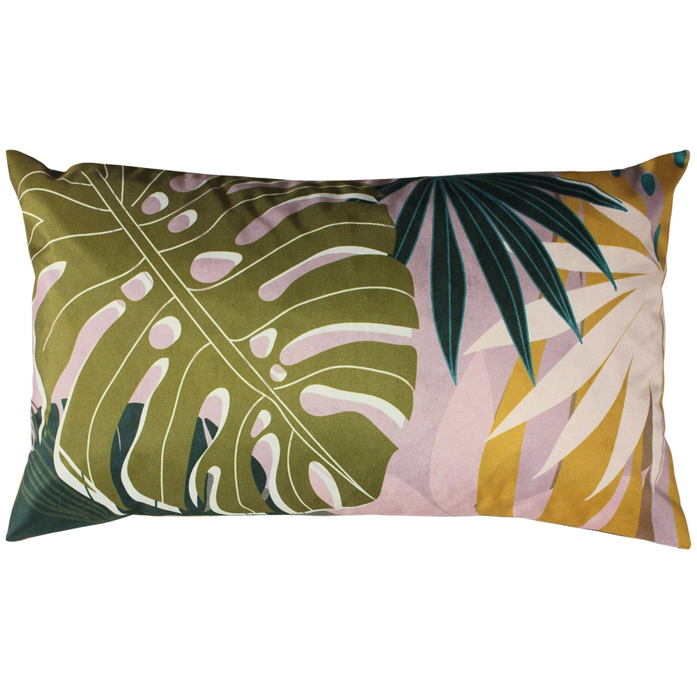 furn. Blush Leafy Botanical UV and Water Resistant Outdoor Cushion Image 1