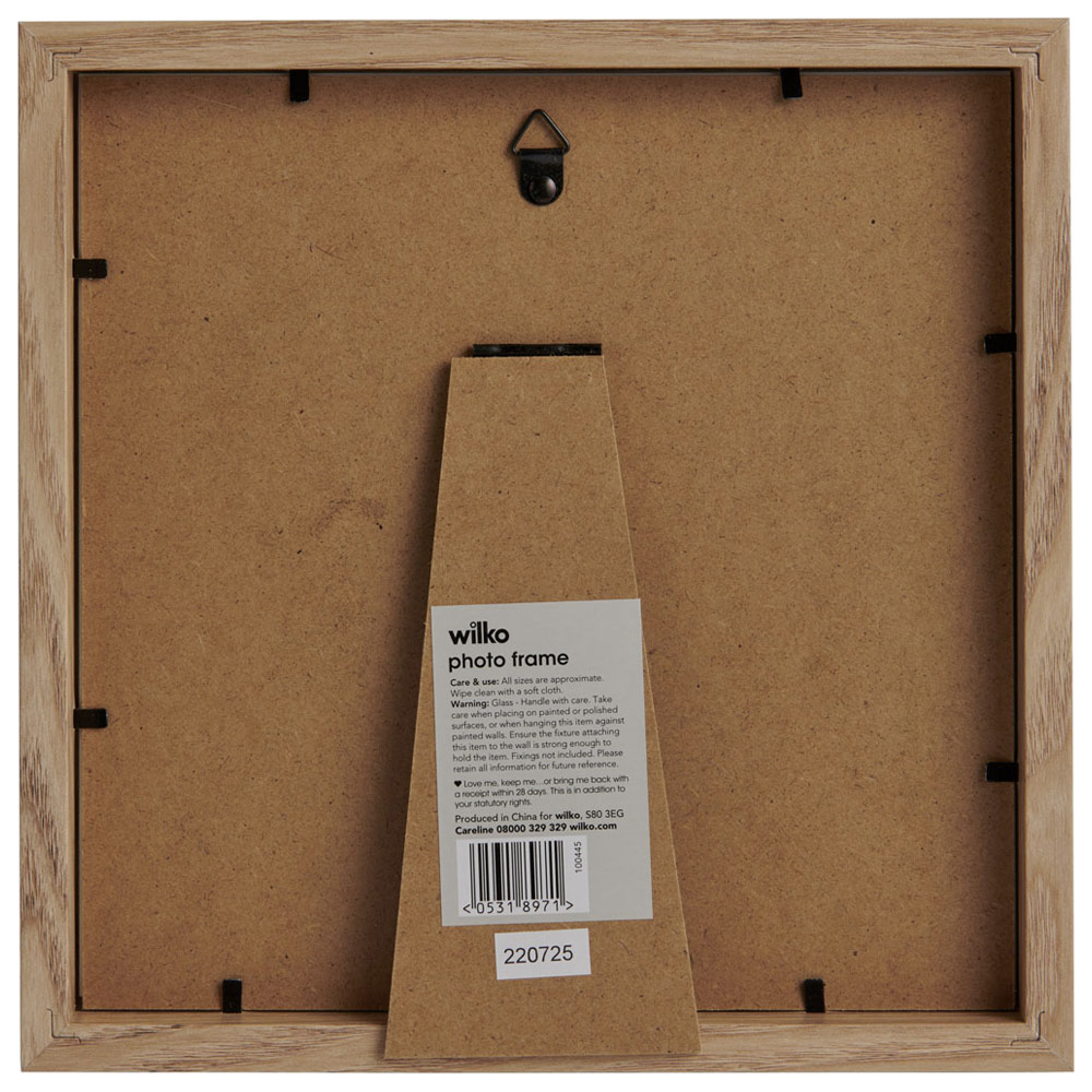 Wilko Square New Light Wood Effect Photo Frame 8 x 8inch Image 2