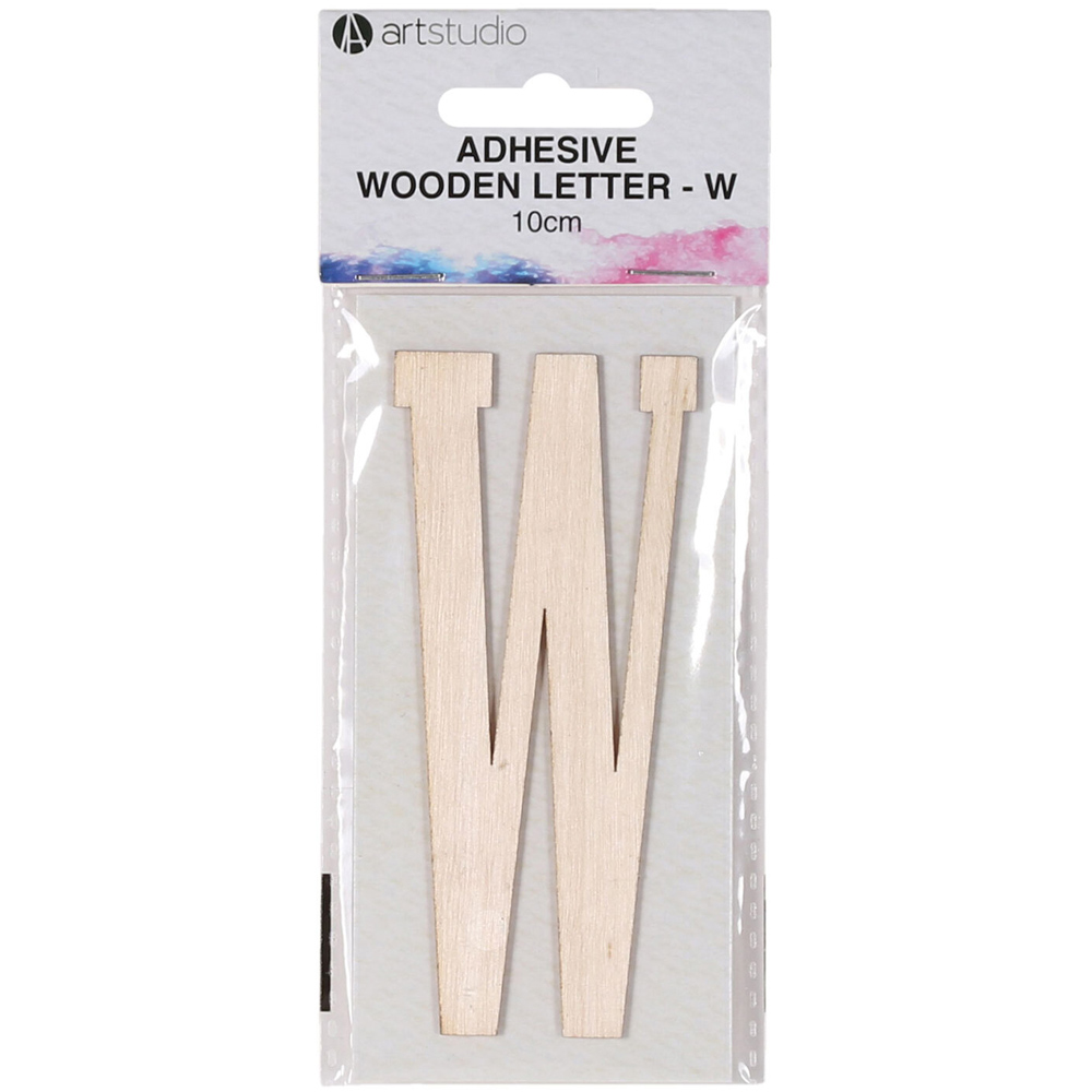 Art Studio Adhesive Wooden Letter - W Image
