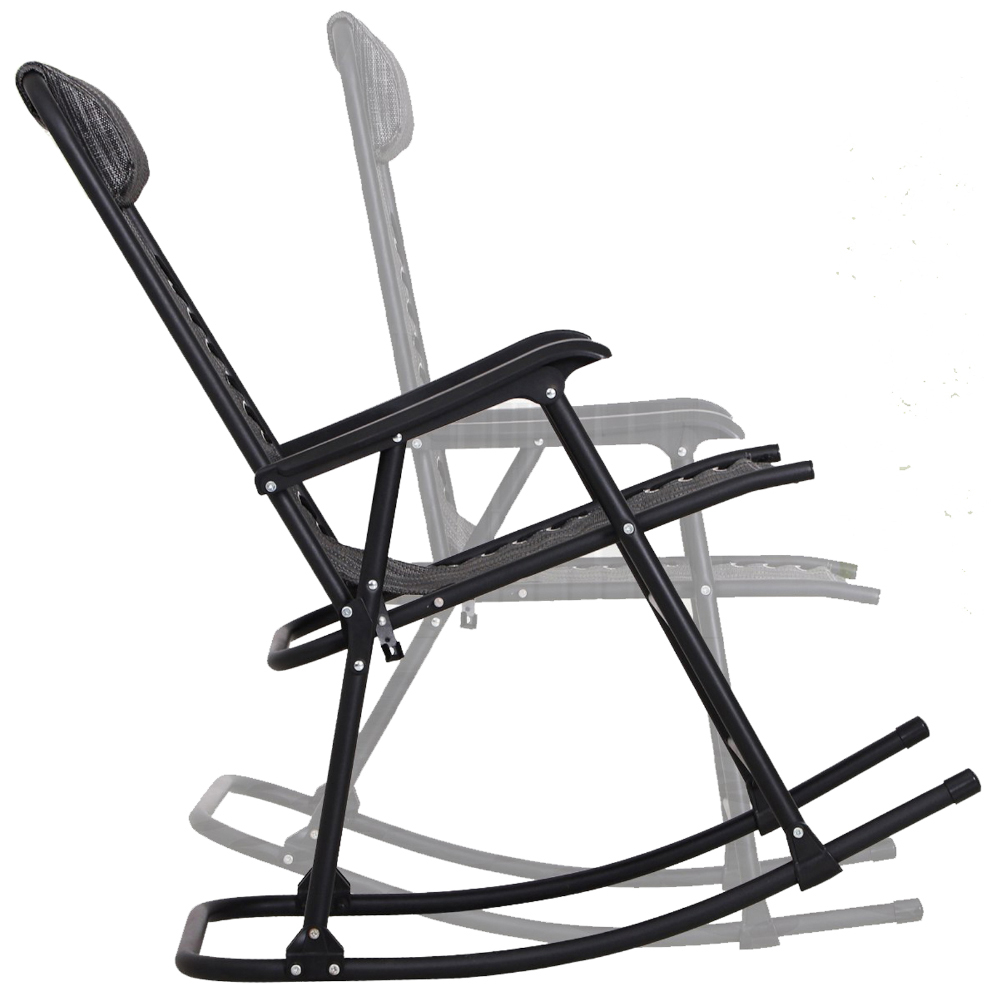Outsunny Grey Zero Gravity Folding Rocking Chair Image 5