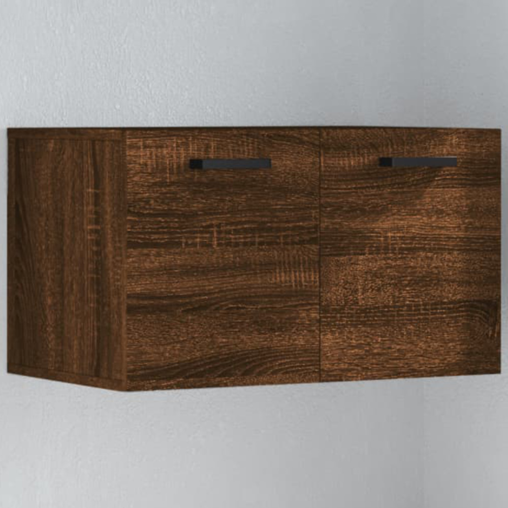 vidaXL Single Door Brown Oak Wall Mounted Cabinet Image 1