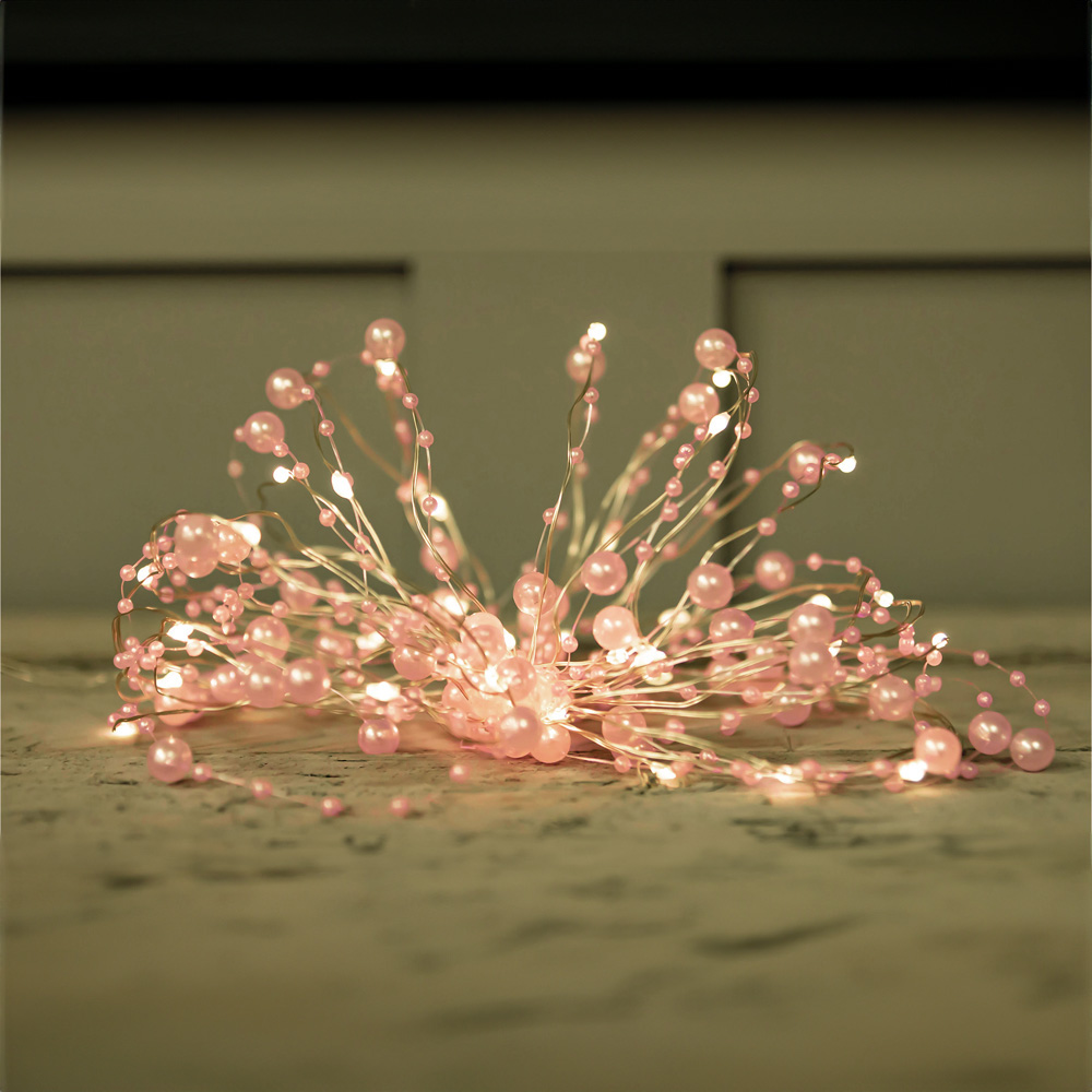 Luxform Pink Garden Solar Micro 50 LED String Light Image 1