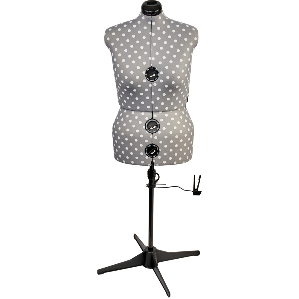 Sewing Online 5916C Grey Polka Adjustable 8-Part Dressmakers Dummy with Hem Marker Large Image 1