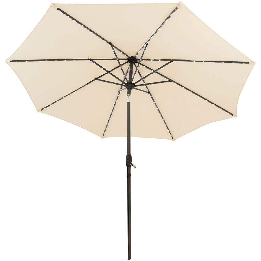 MonsterShop Cream LED Crank and Tilt Parasol 2.7m Image 1