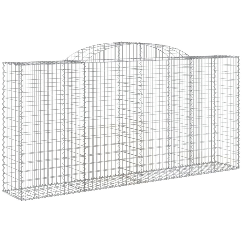 vidaXL Silver Galvanised Iron Arched Gabion Basket 300 x 50 x 140/160cm 17 Pack Image 1