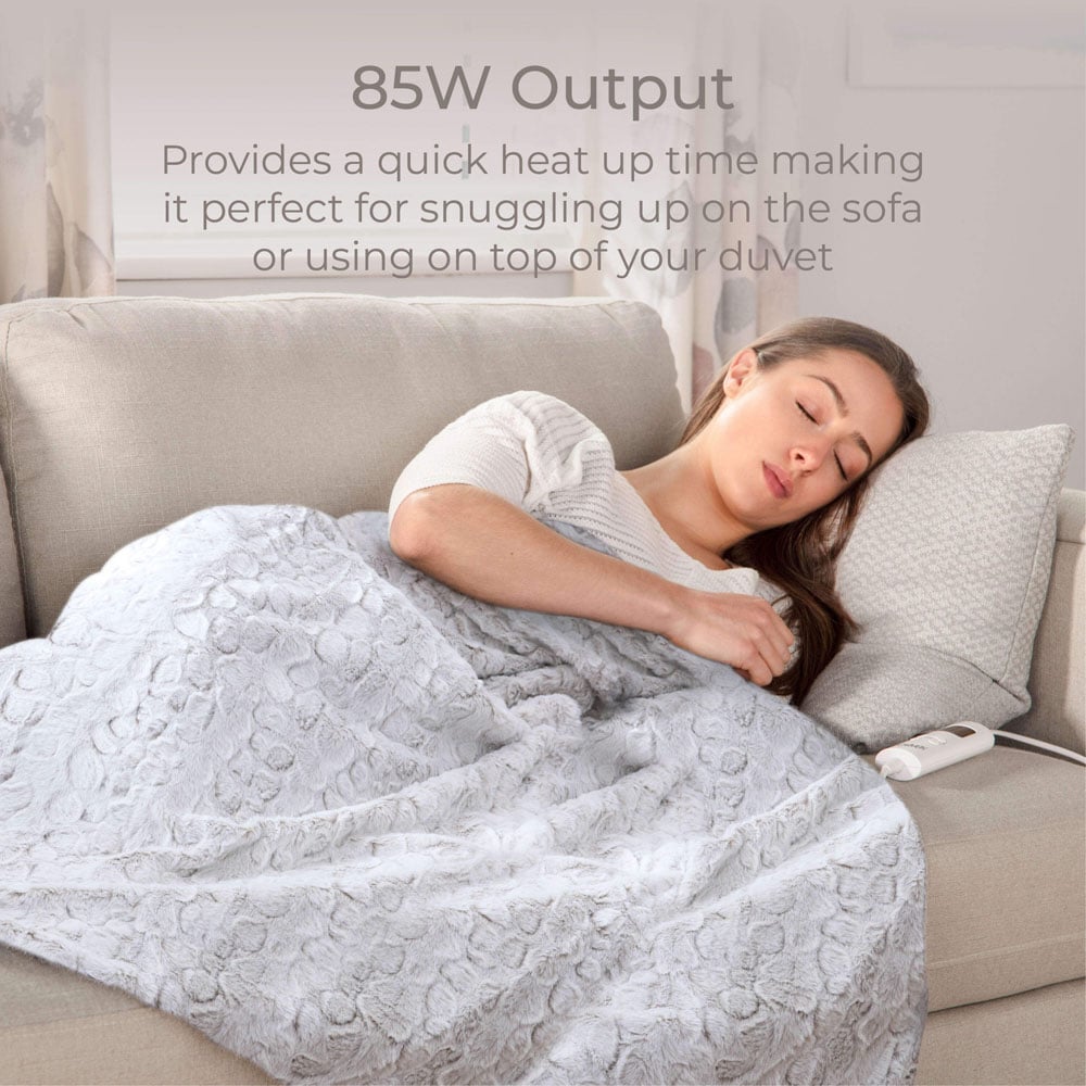 Carmen White Fleece Electric Heated Throw Over Blanket 160 x 130cm Image 3