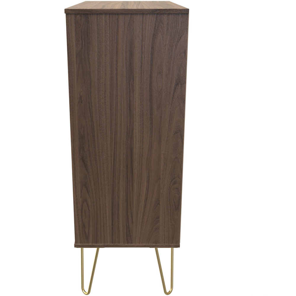 Crowndale Hong Kong 5 Drawer Carini Walnut Chest of Drawers Ready Assembled Image 4
