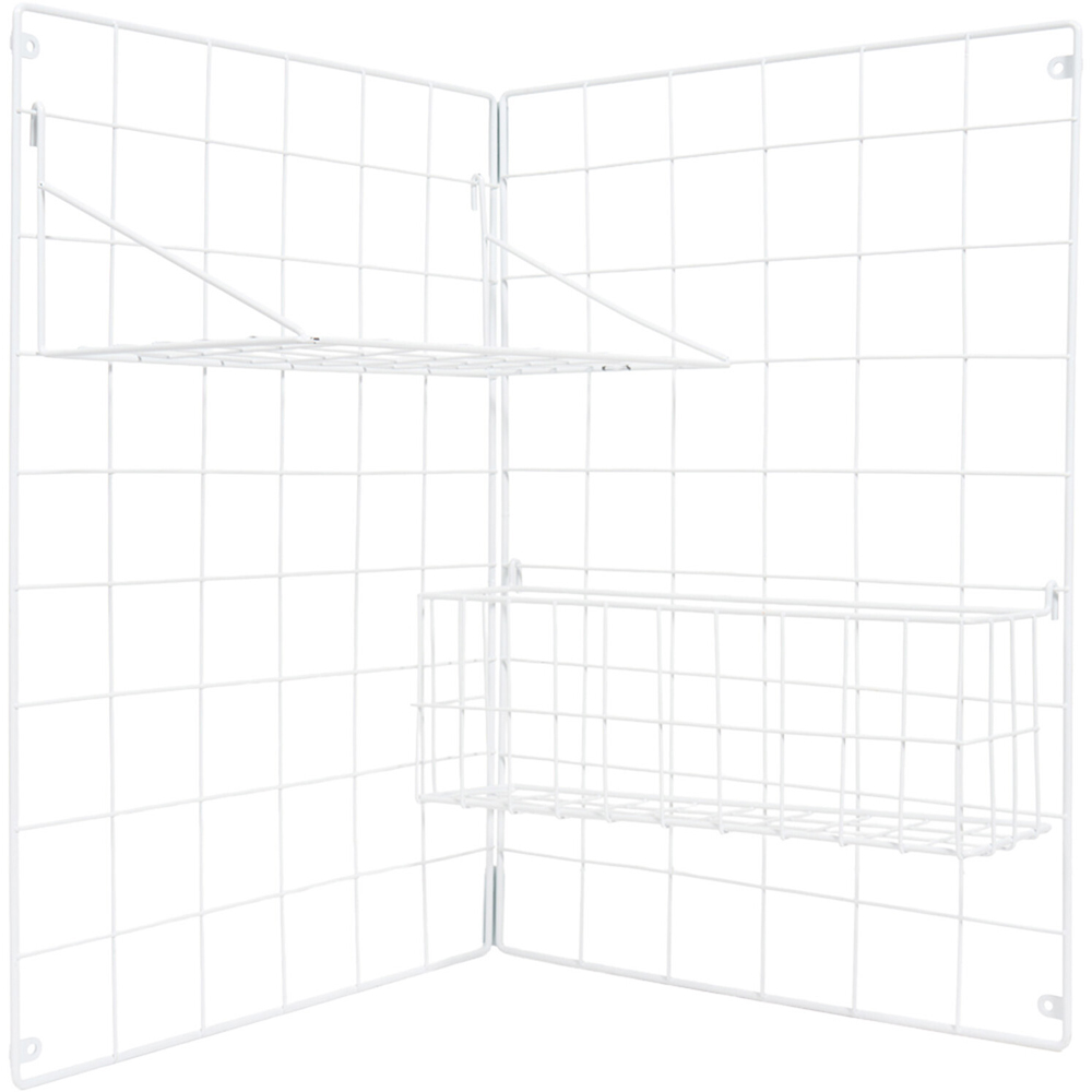 Metal Grid Memo Board with Accessories White Image 3