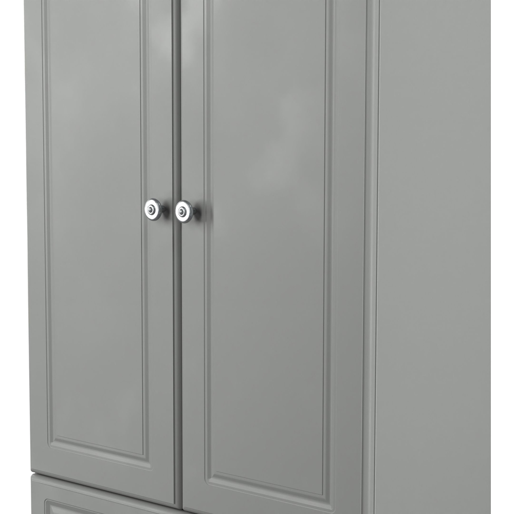 Crowndale Norfolk 2 Door 2 Drawer Dusk Grey and Bardolino Oak Wardrobe Ready Assembled Image 7
