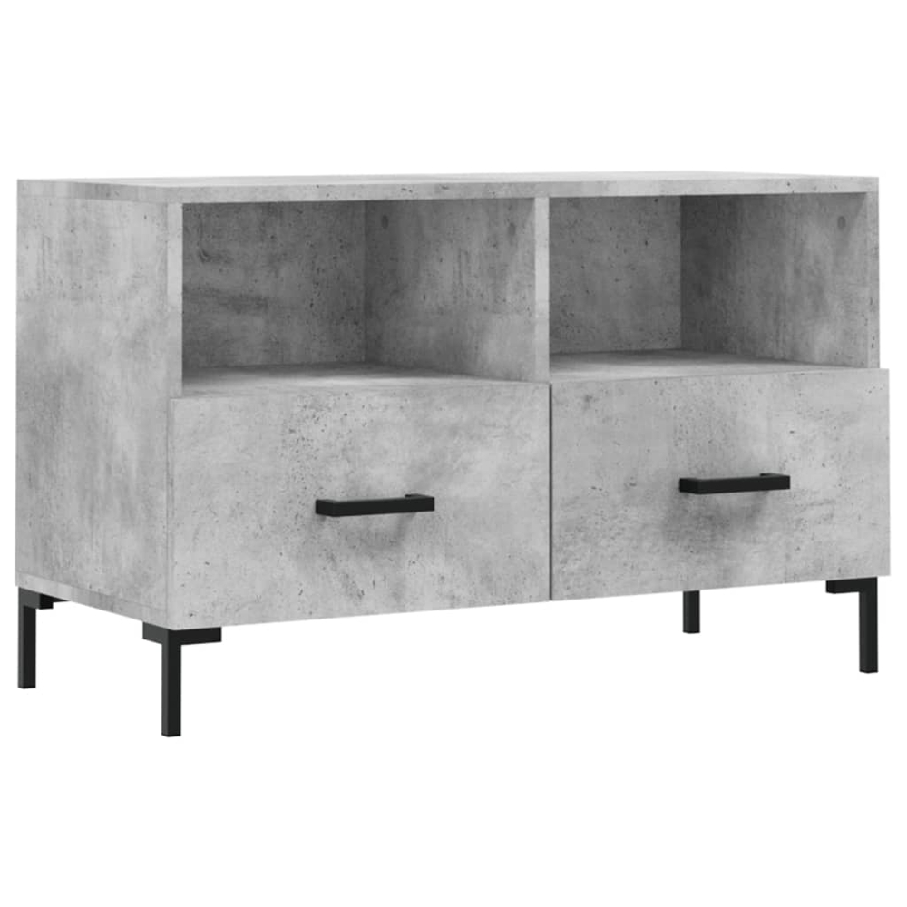 vidaXL 2 Drawer 2 Shelf Concrete Grey TV Cabinet Image 2