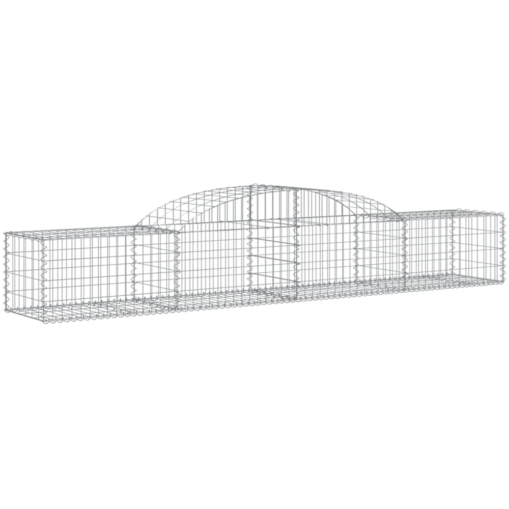 vidaXL Silver Galvanised Iron Arched Gabion Basket 300 x 50 x 40/60cm 25 Pack Image 1