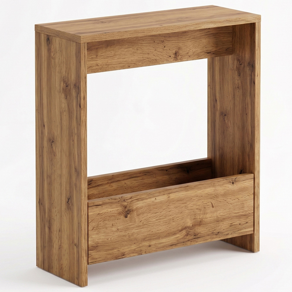Shefa Line Focus Single Shelf Wotan Oak Slim Side Table Image 2