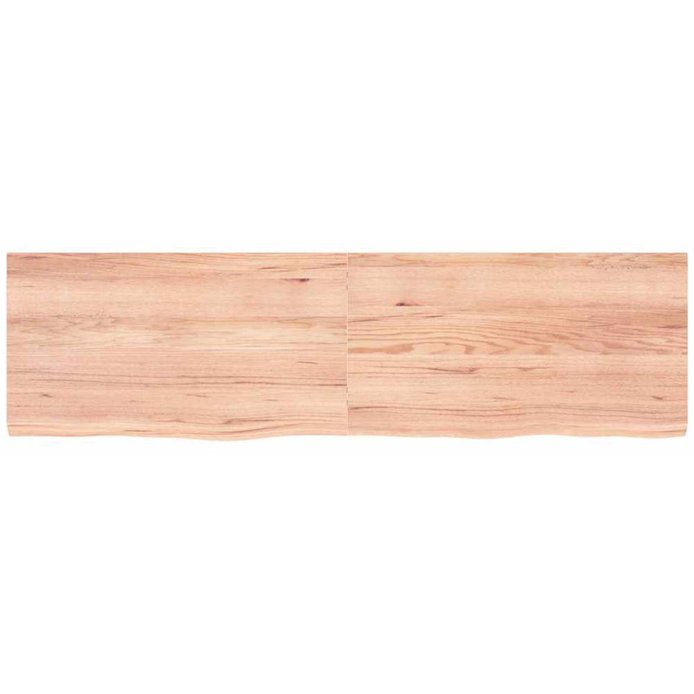 vidaXL 180 x 50 x 4cm Light Brown Treated Solid Wood Oak Wall Shelf Image 2