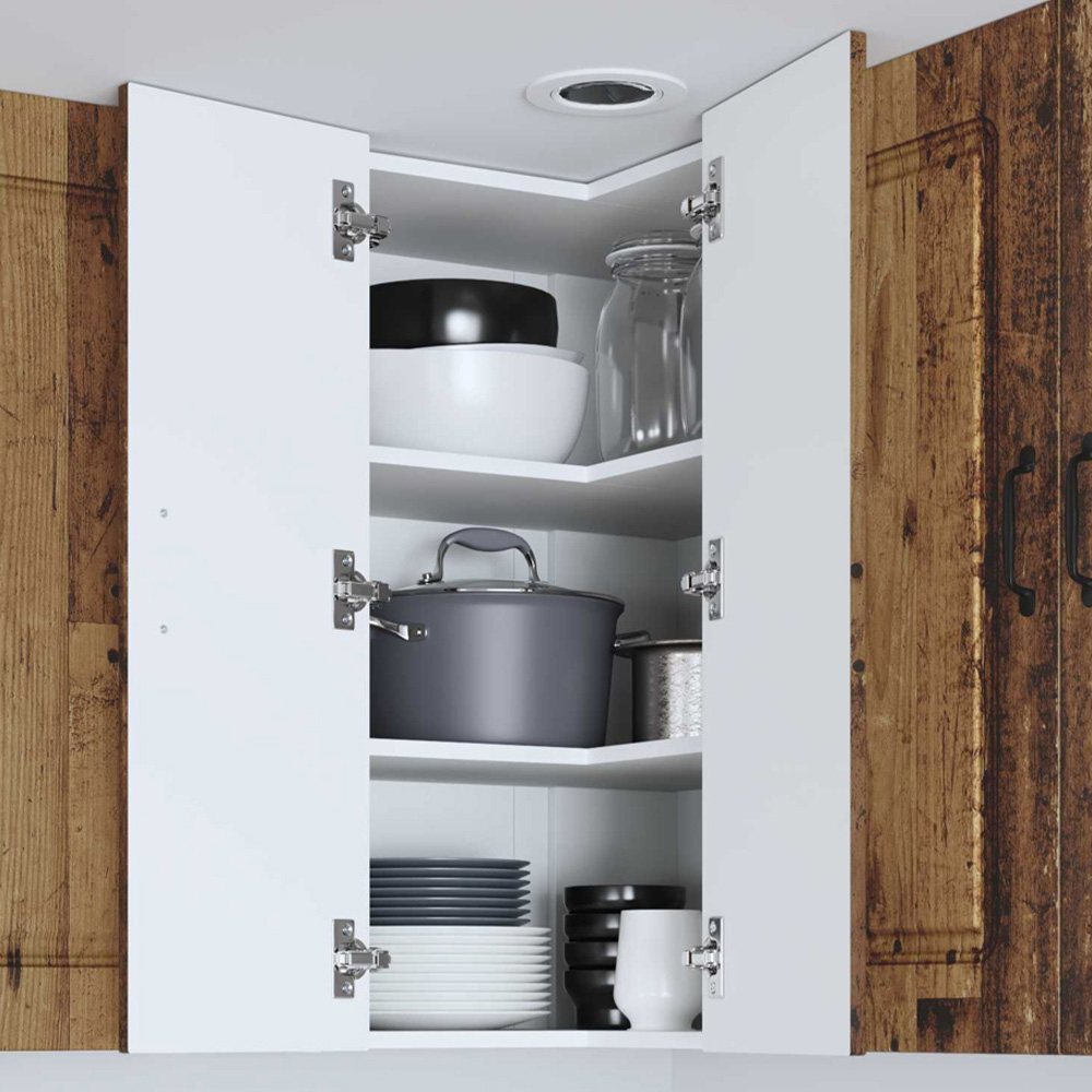 vidaXL 2 Door Old Wood Kitchen Wall Corner Cabinet Image 1