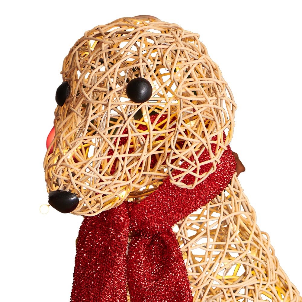 Wilko Battery Operated Rattan Effect Sitting Dog Image 3