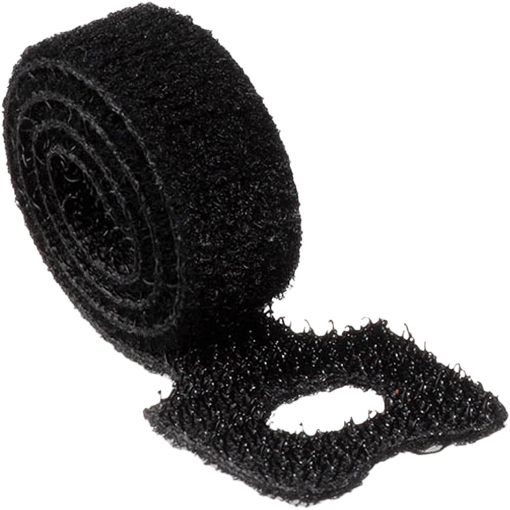 Durable CAVOLINE Black Reusable Hook and Loop Cable Tie Strap 5 Pack Image 1