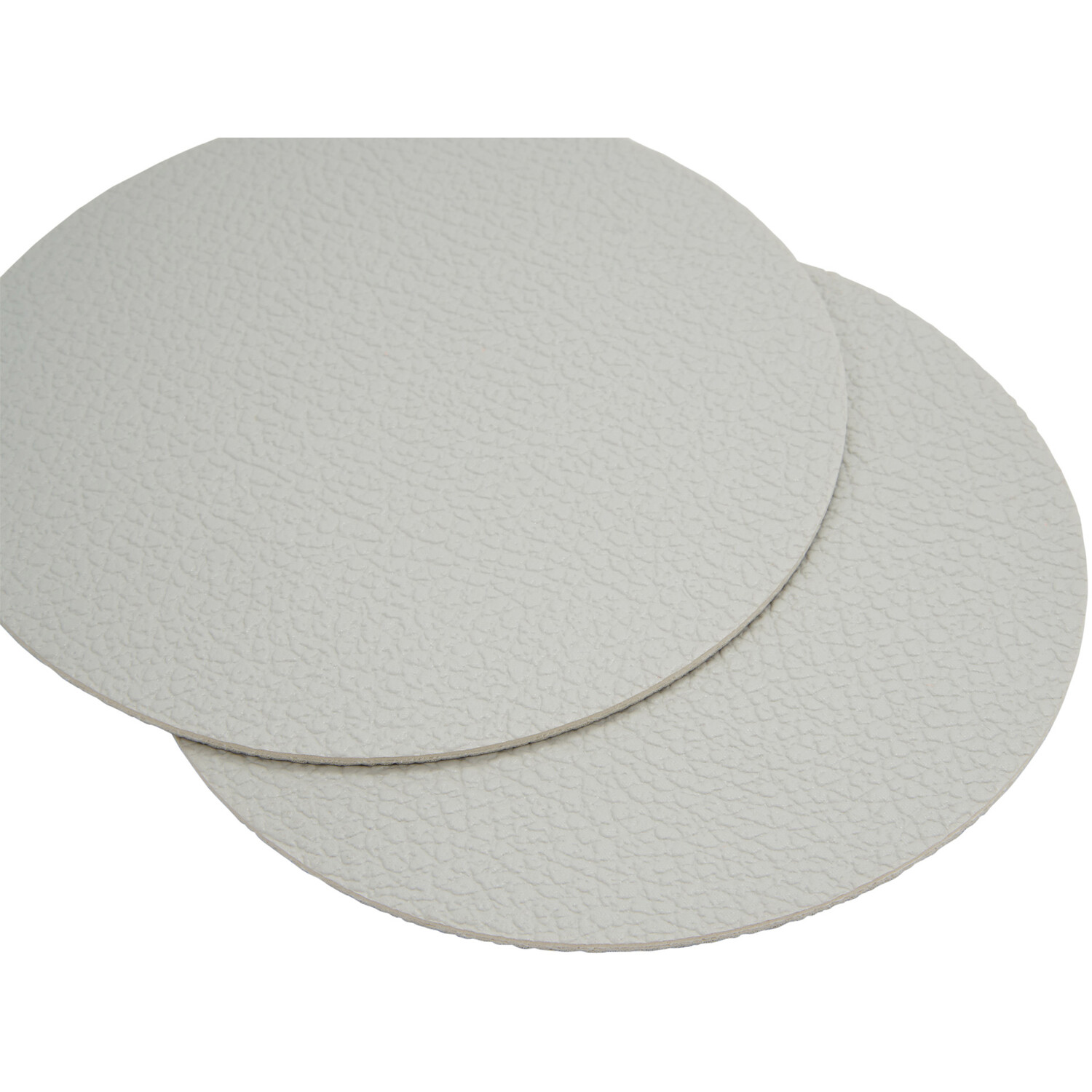 Set of 4 Round Fusion Faux Leather Coasters - Grey Image 5