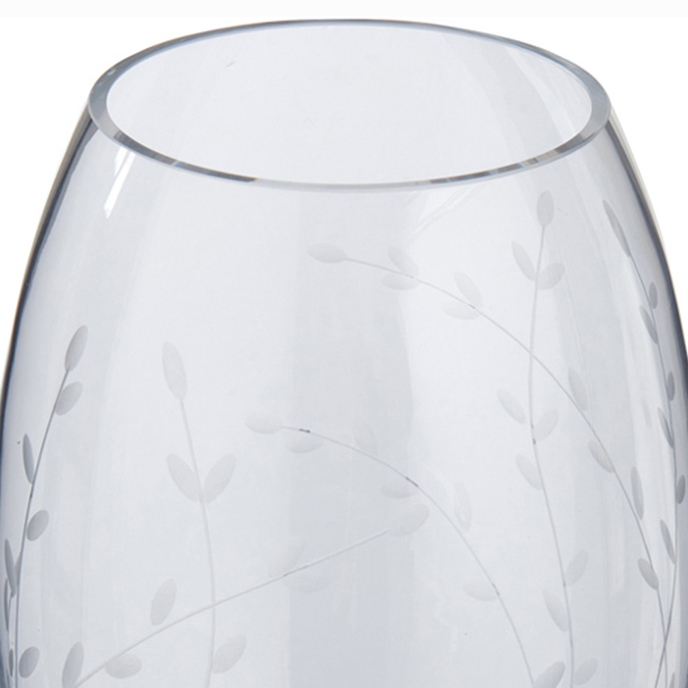 Wilko Leaf Etched Clear Vase Image 4