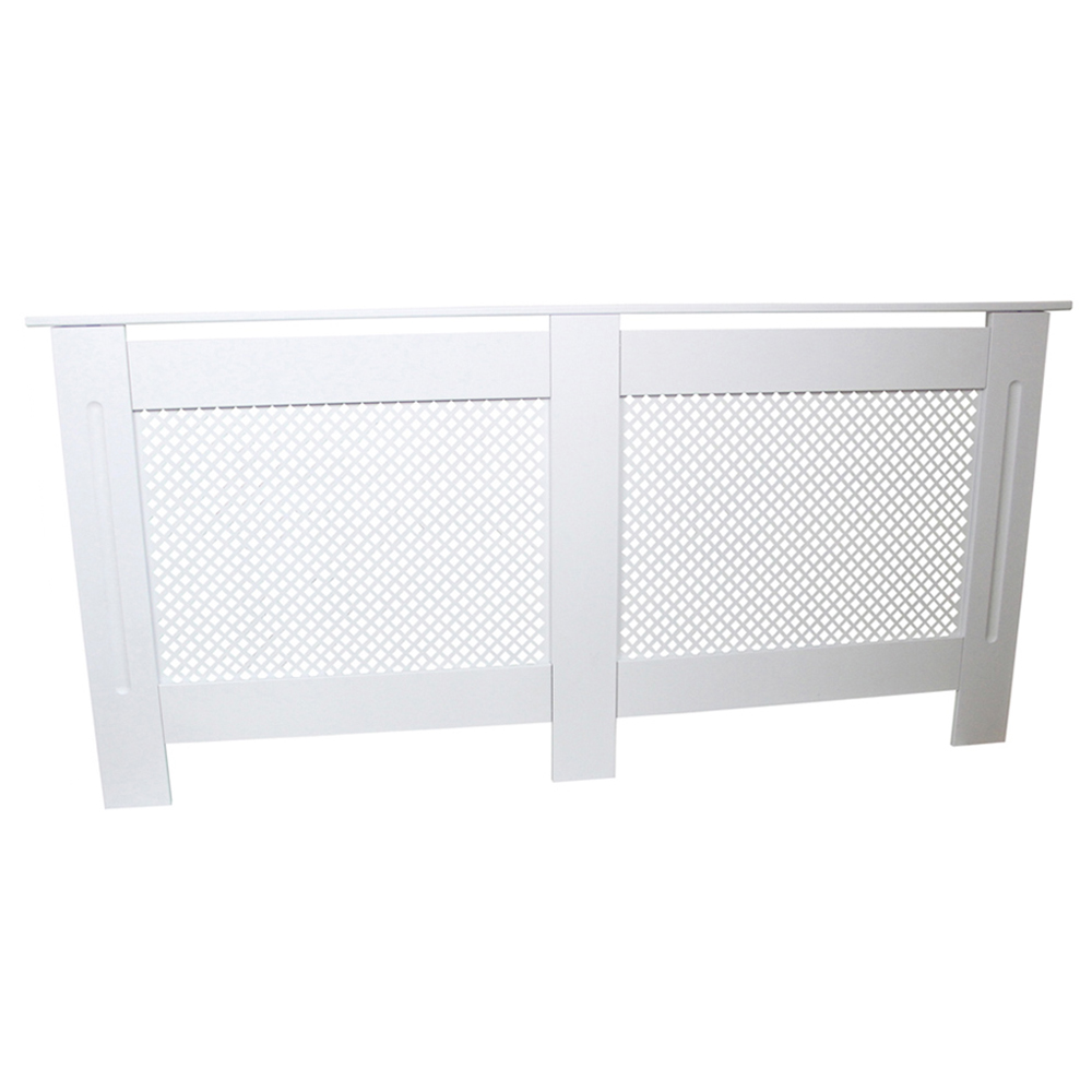 Monster Shop MDF White Diamond Grill Radiator Cover 172cm Image 1