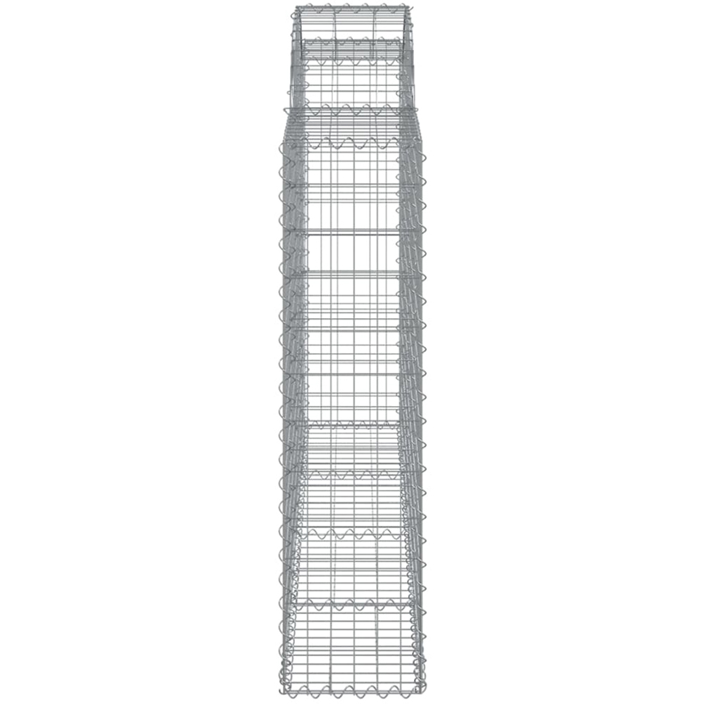 vidaXL Silver Galvanised Iron Arched Gabion Basket 200 x 30 x 120/140cm 40 Pack Image 3