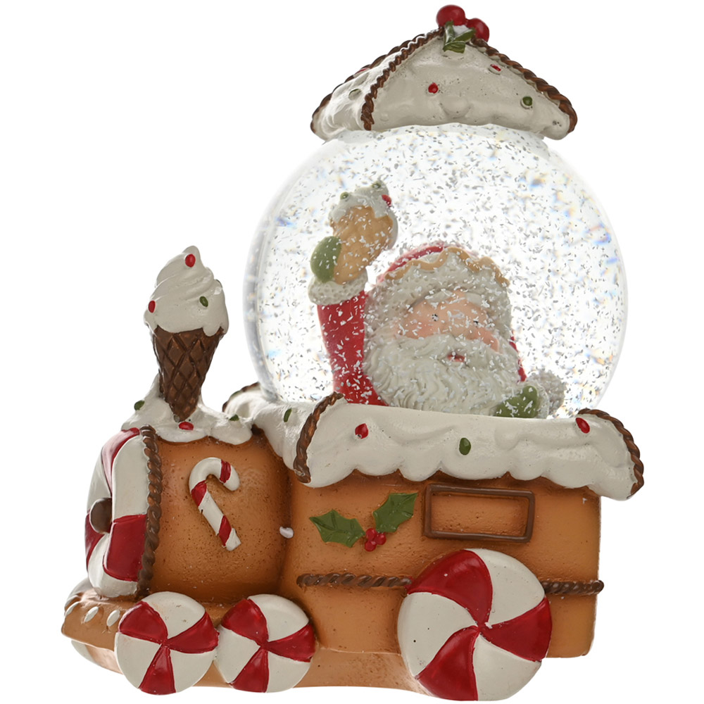 The Seasonal Gift Co. Santa and Friends Gingerbread Train with Santa Snow Globe 9cm Image 2