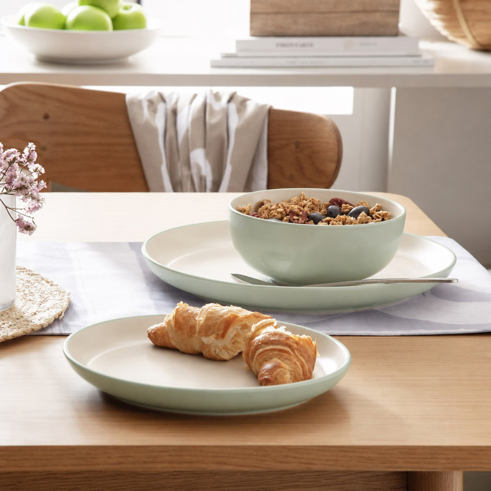 Waterside Green and Cream Two Tone 12 Piece Dinner Set Image 4
