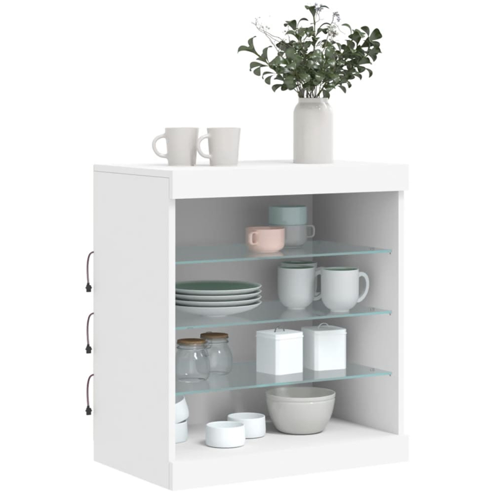 vidaXL 4 Shelf White LED Sideboard Image 4