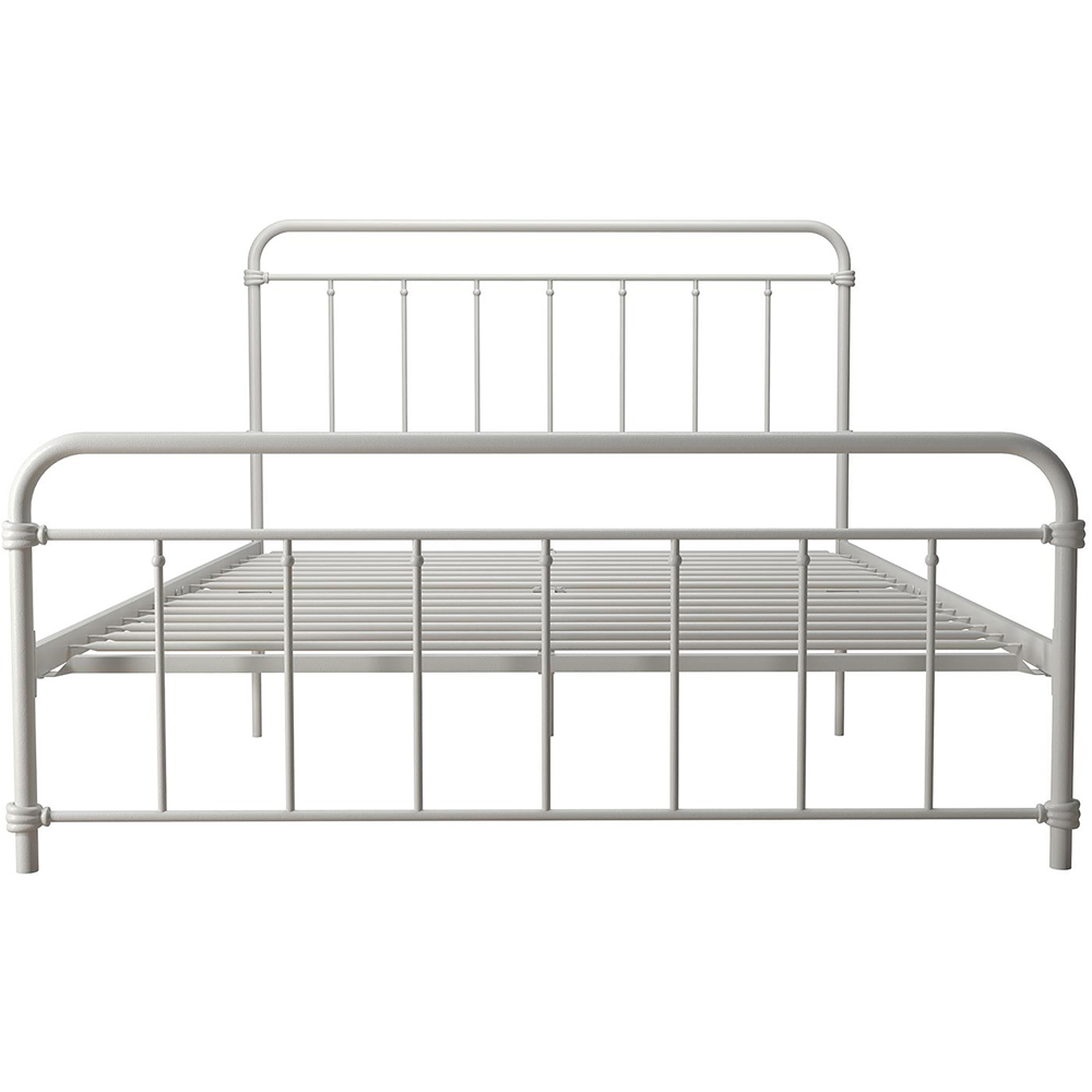 Dorel Wallace Double White Metal Bed Frame with Headboard Image 2