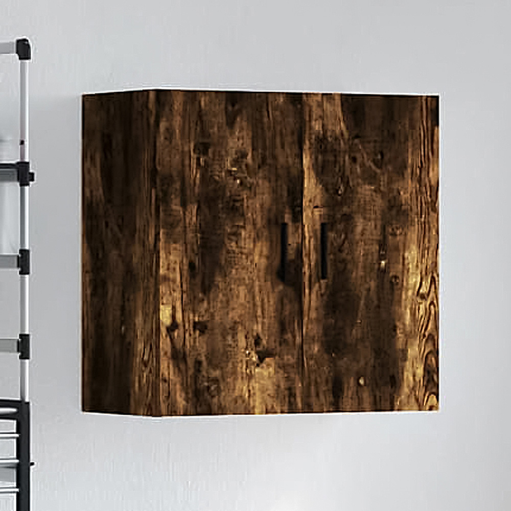 vidaXL 2 Door Smoked Oak Wall Cabinet Image 1