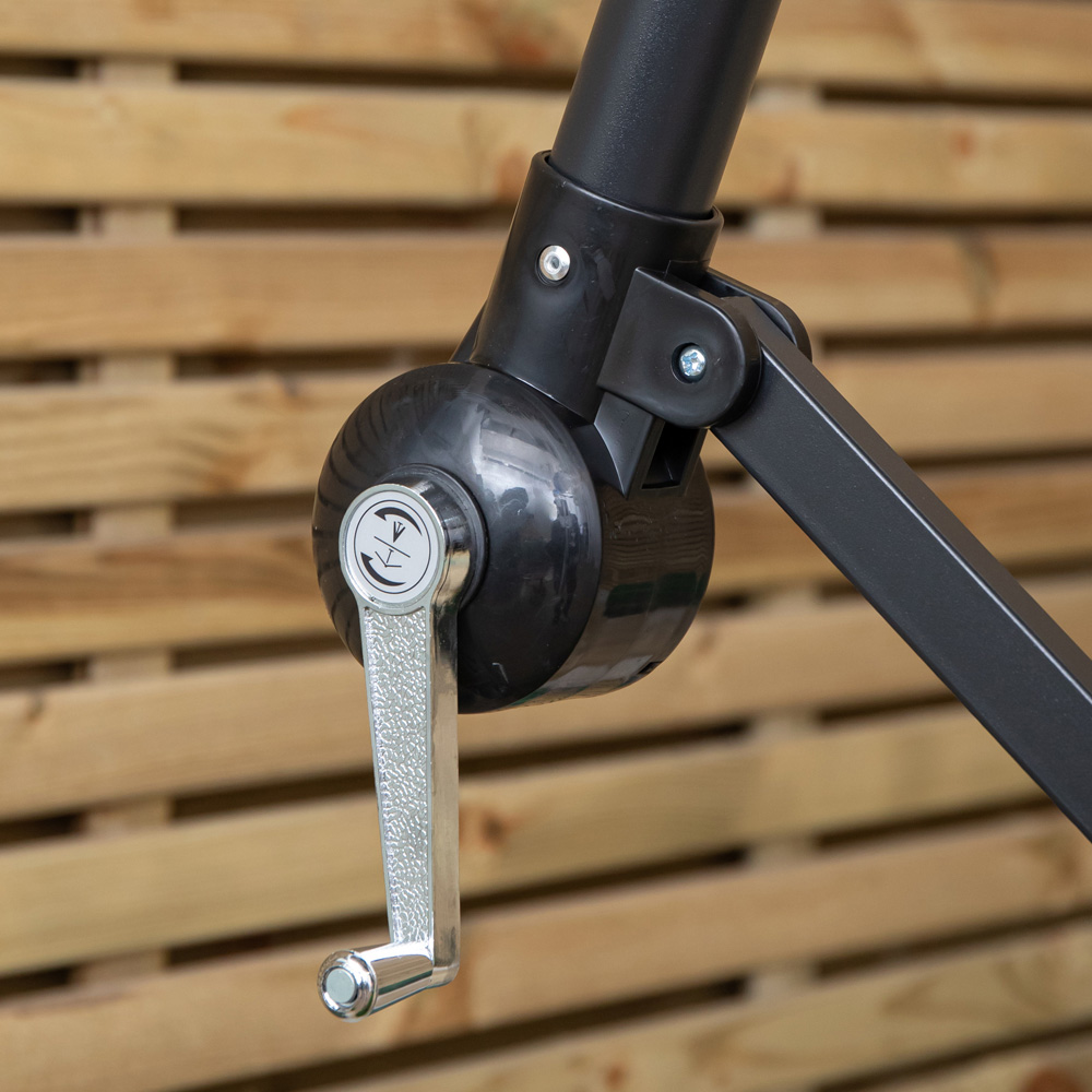 Samuel Alexander Blue Cantilever Banana Parasol with Crank Handle and Base Weights 3m Image 4