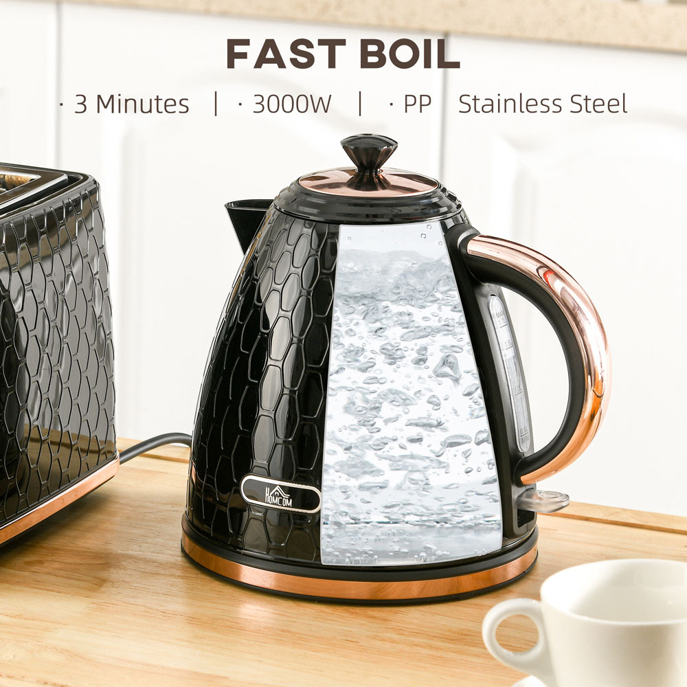 HOMCOM 800-206V70BK Black 1.7L Fast Boil Electric Kettle 3kW Image 5