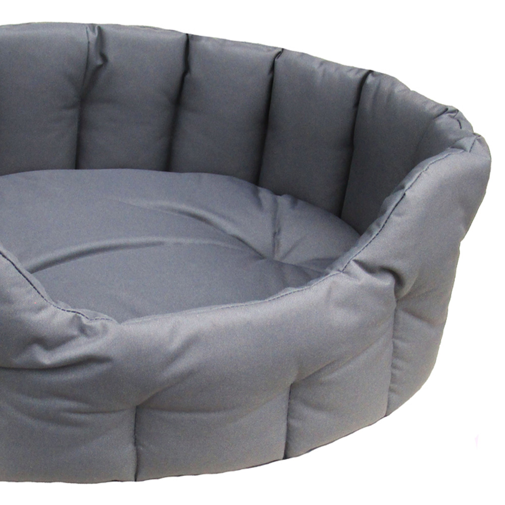 P&L Large Grey Oval Waterproof Dog Bed Image 3