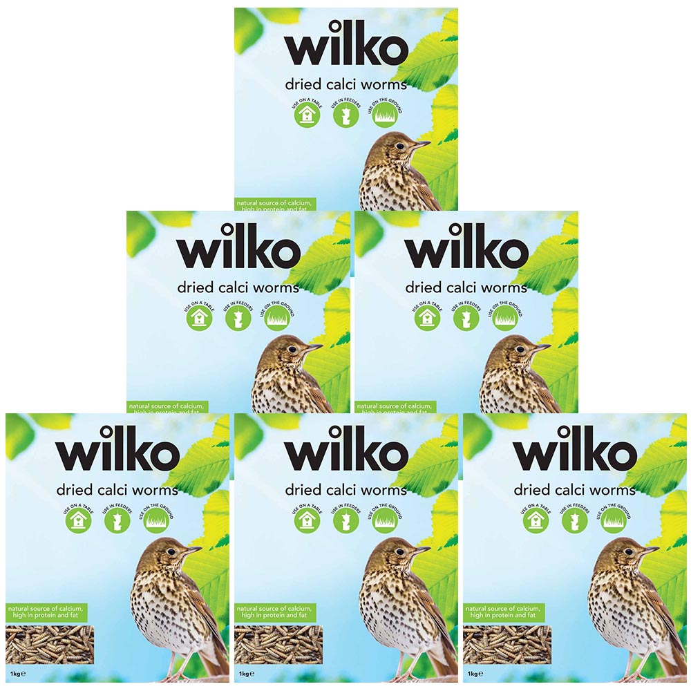 Wilko Wild Bird Dried Tasty Calci Worms Case of 6 x 1kg Image 1
