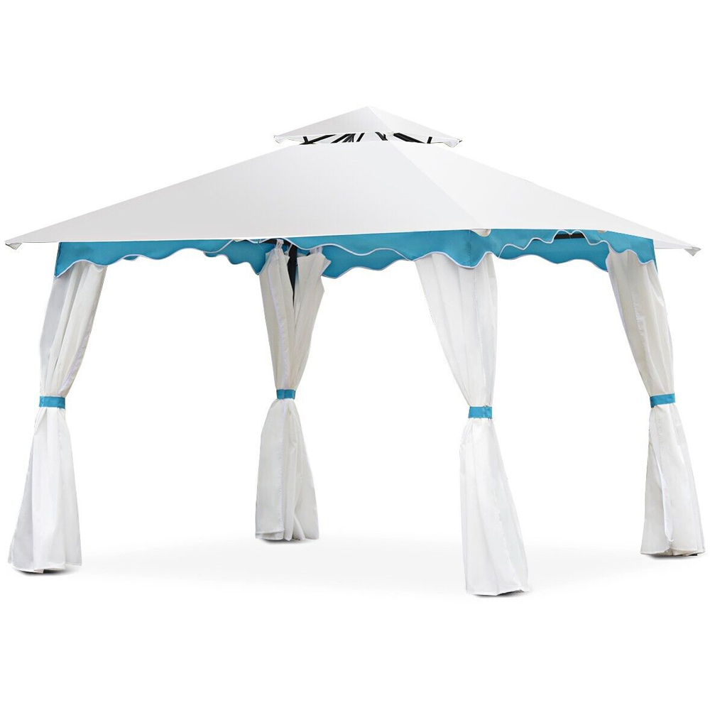 Costway 3 x 3m Garden Metal Gazebo with Side Walls Image 2