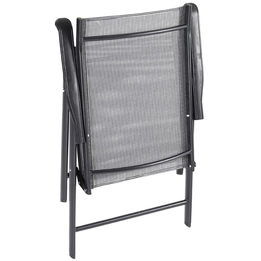 Living and Home Foldable 2 Seater Black Square Bistro Set Image 3