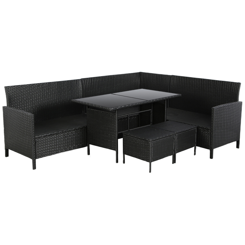 Home Garden Direct Thalia 8 Seater Black Rattan Corner Sofa Set Image 3