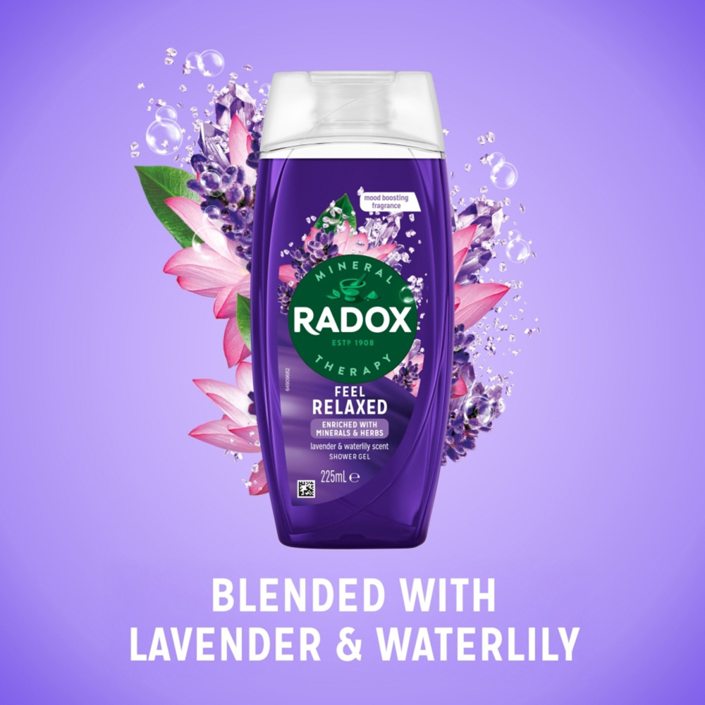 Radox Mineral Therapy Feel Relaxed Lavender and Waterlily Shower Gel 225ml 6 Pack Image 5