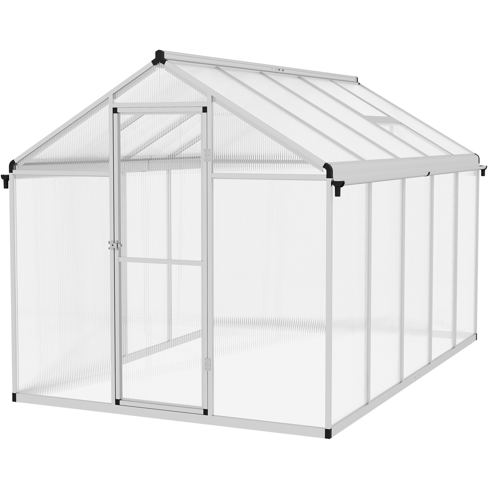 Outsunny Clear Polycarbonate 6 x 10ft Walk In Greenhouse Image 1