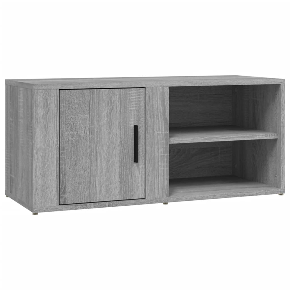 vidaXL Single Door 2 Shelf Grey Sonoma TV Cabinet Set of 2 Image 3