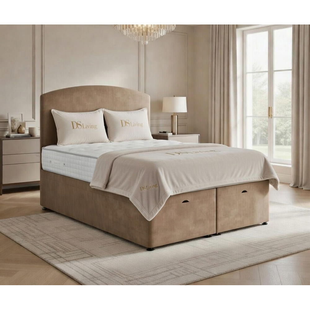 DS Living Opulence Double Mink Velvet Upholstered Ottoman Bed Image 7