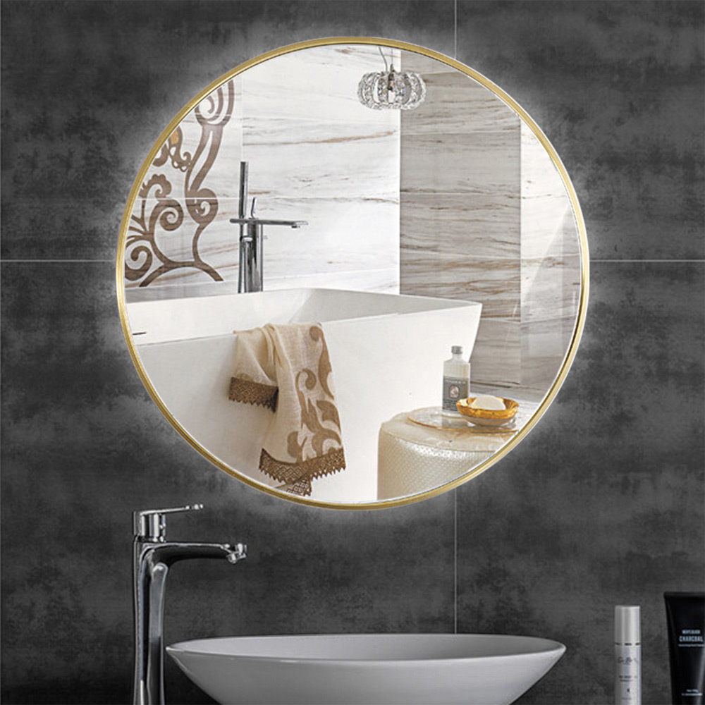 Living and Home Gold Frame Nordic Wall Mounted Bathroom Mirror 70cm Image 4